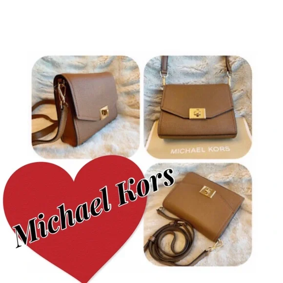 Michael  Kors Cassie Leather Carmel NWT Crossbody Shoulder Bag - Picture 13 of 16